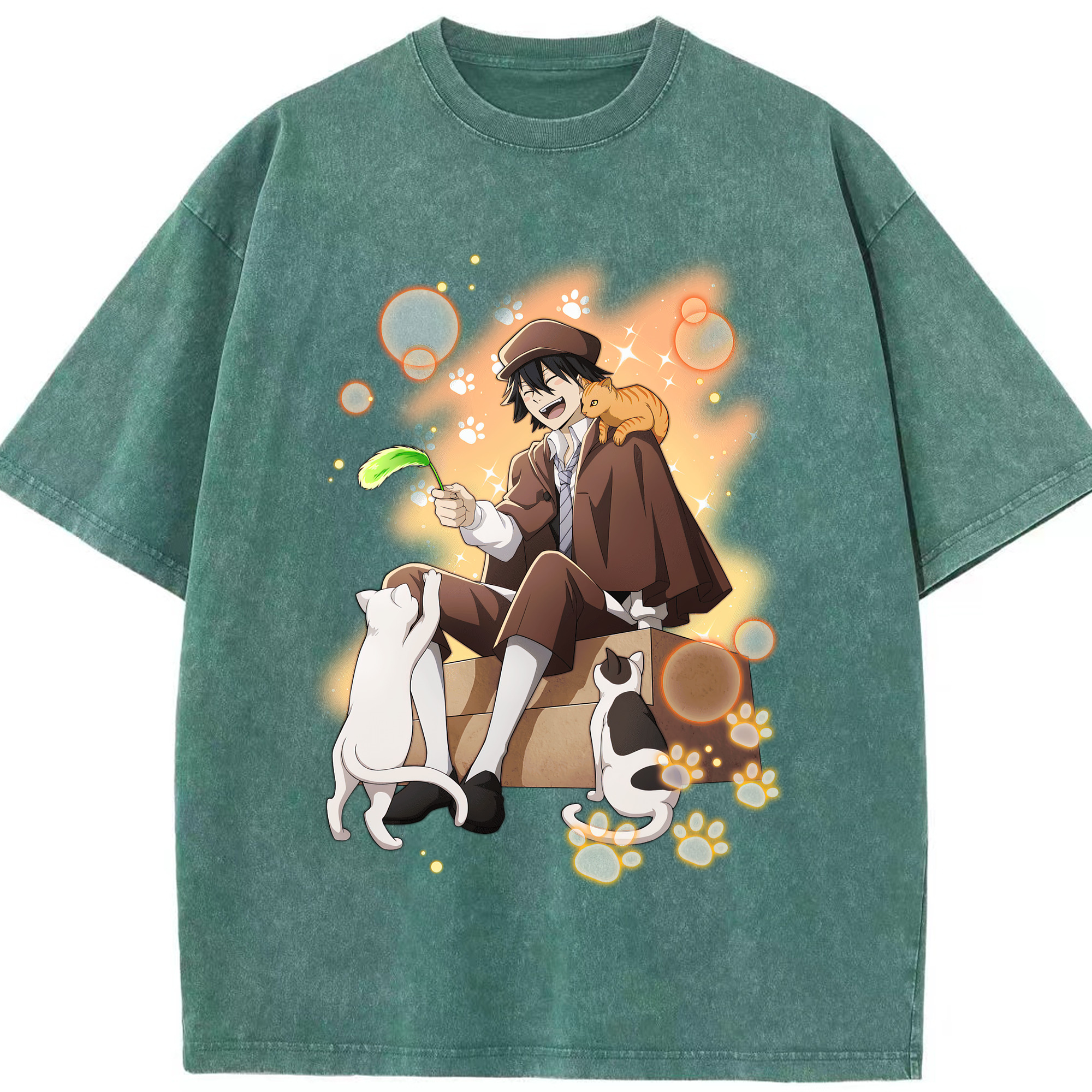 （画像用） 文豪ストレイドッグス Bungo Stray Dogs 綿100% ヴィンテージ風 半袖Tシャツ（フロントプリント）